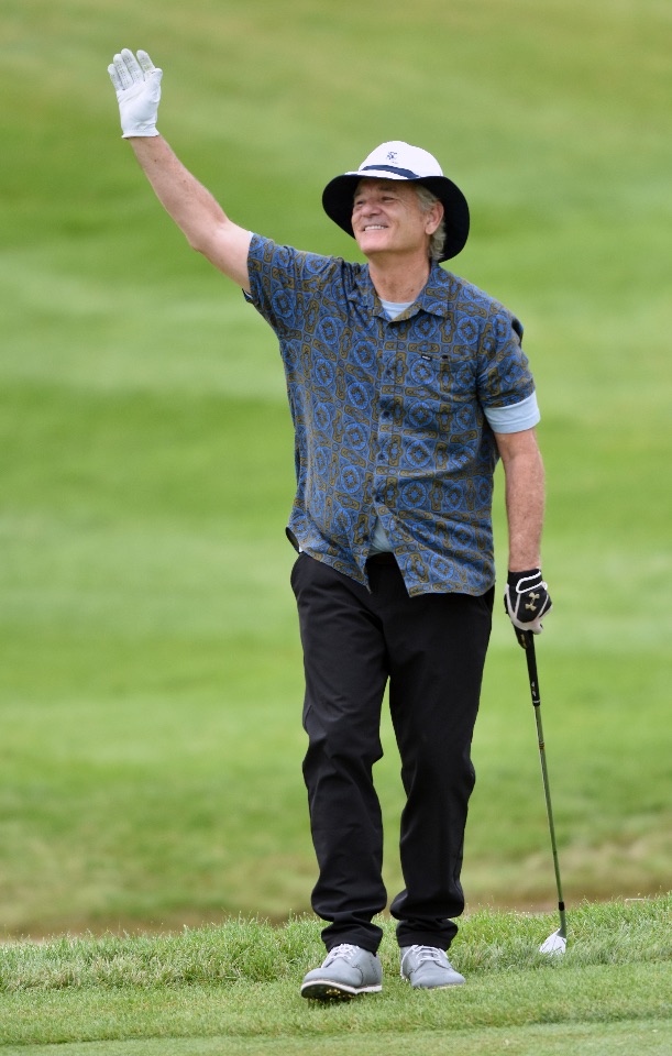 Actor Bill Murray jokes around with members of the gallery while he plays in the John Deere Classic Pro- Am Wednesday, July 8, 2015, in Silvis. (Photo by Todd Mizener - Dispatch/Argus)