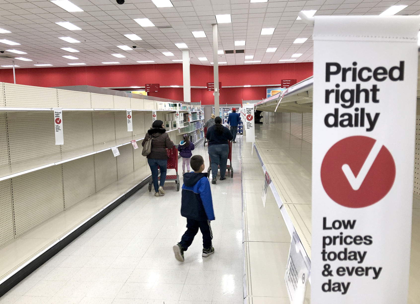 Scenes of the panic buying related to COVID-19 at the Davenport Super Target Sunday March 15, 2020. 