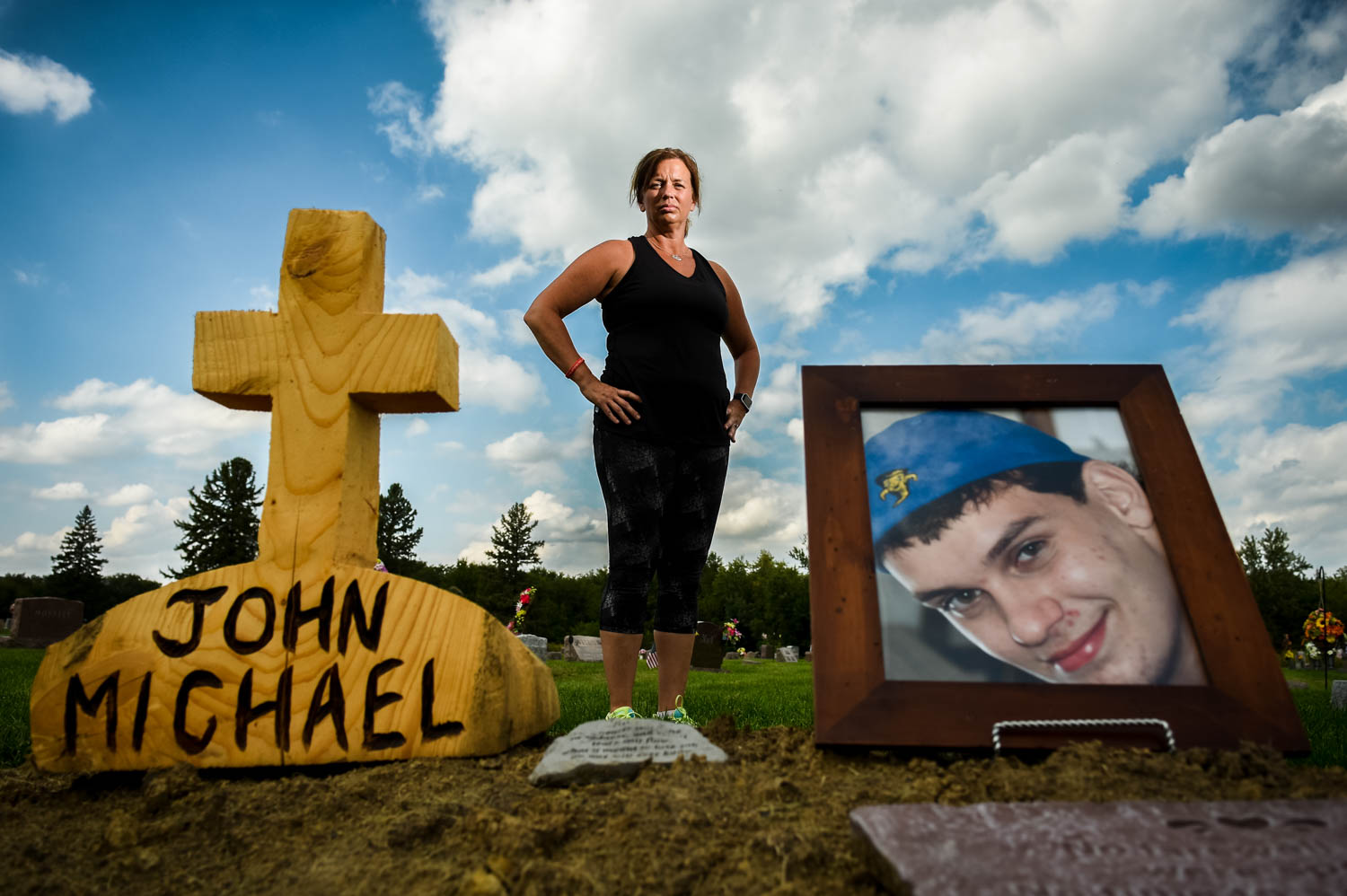 Gina Young, of Viola, has been training for months to run the Quad Cities Marathon's half-marathon in the cemetery where her son, John-Michael Perry, is buried. The 20-year-old died Aug. 3, 2016, after falling out of a moving car while leaving the Mississippi Valley Fair in Davenport with friends. The grieving mother says she is running the race to honor her late son and help heal her pain. To see my video story about Gina go to my Multimedia page.  