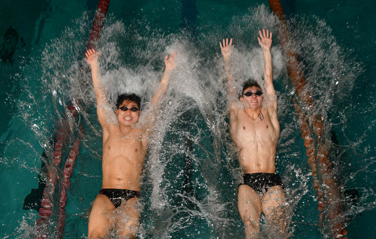 Moline senior swimmers  Peter Son and Austin Morris are this week's Dispatch-Argus-QCOnline Metro Pacesetters. Son and Morris are record setting teammates but have been best friends since childhood.  (Todd Mizener - Dispatch/Argus) 